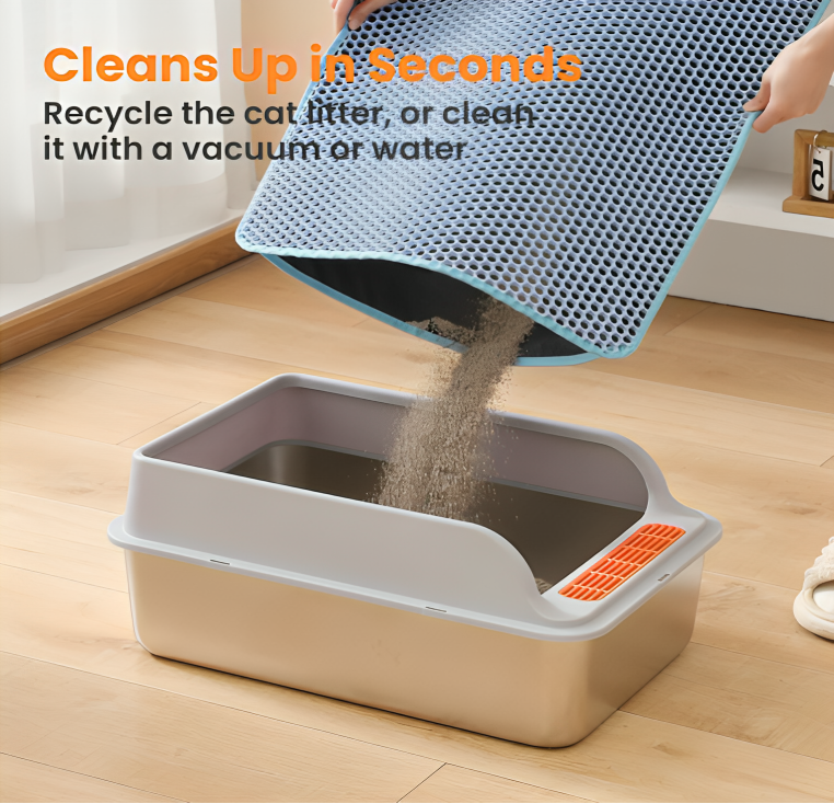 Tapis de Litière pour Chat Double Couche Anti-urine
