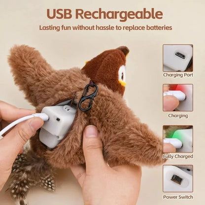 Oiseau interactif rechargeable pour chat