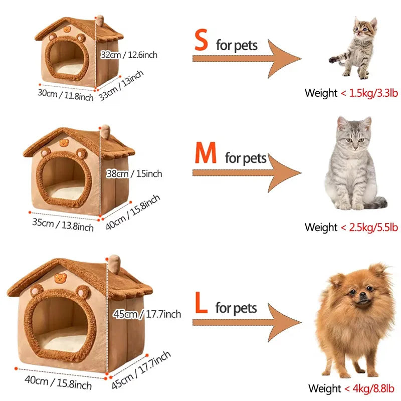Maison pour chats et chiots pliable