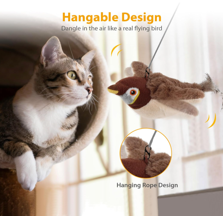 Oiseau interactif rechargeable pour chat